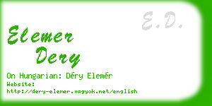 elemer dery business card